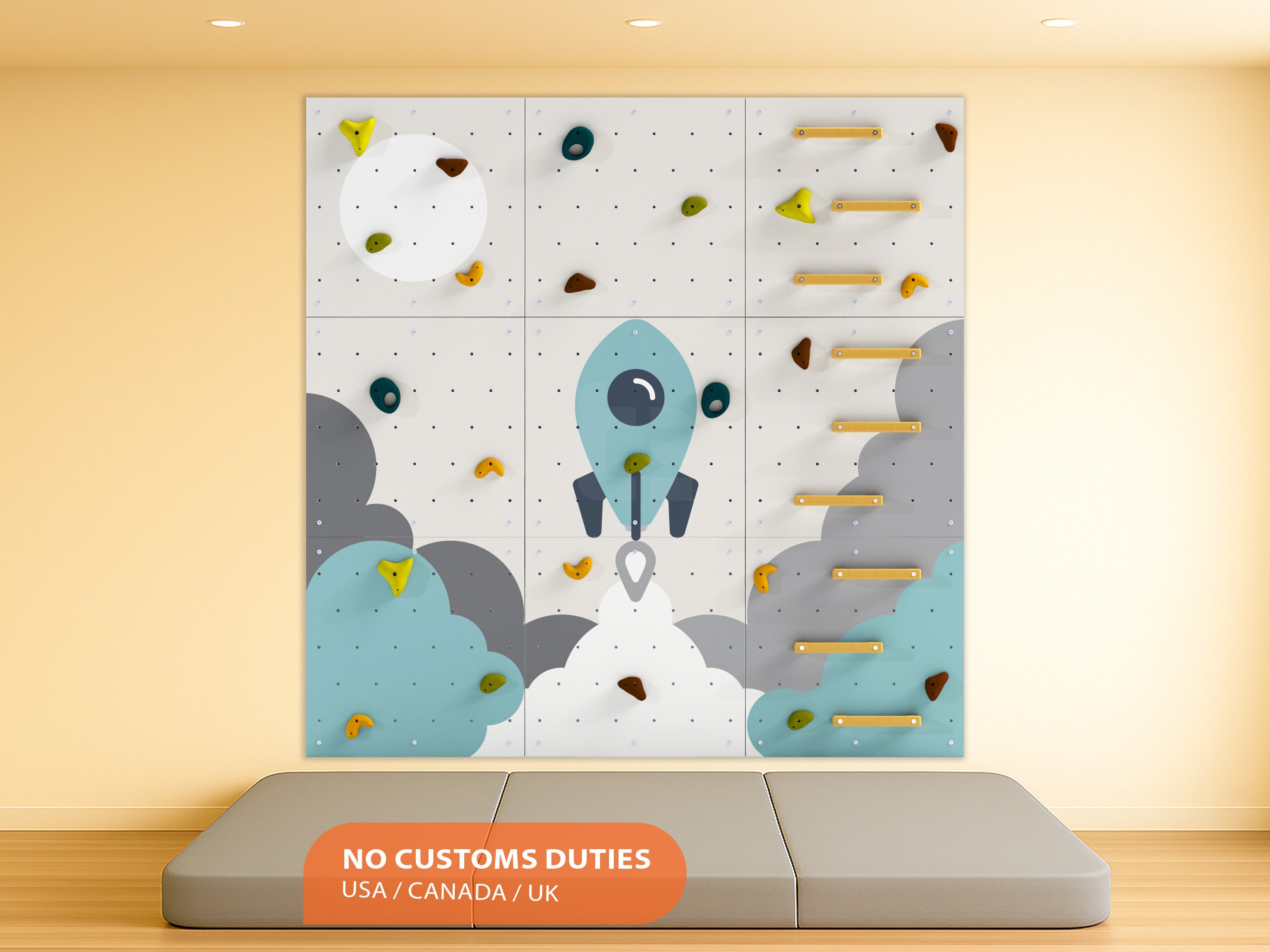 Indoor climbing wall for kids LEZUN - Rocket V1