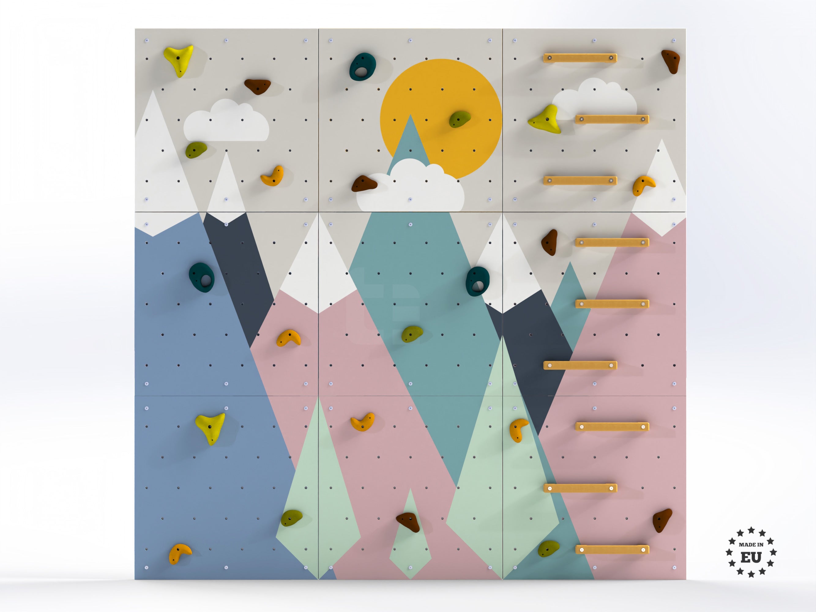 Climbing wall for kids LEZUN - Сolorful mountains, Indoor climbing wall