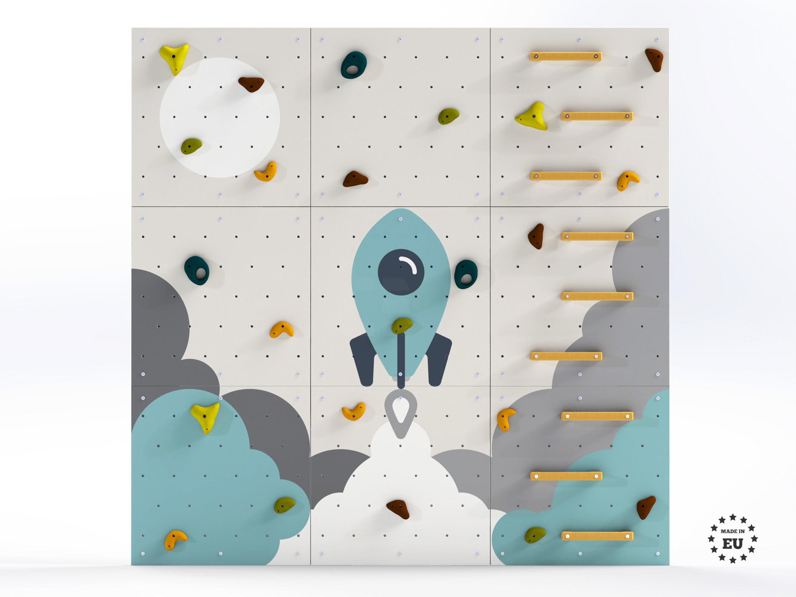 Green rocket climbing wall for kids LEZUN - Light space, Indoor climbing wall