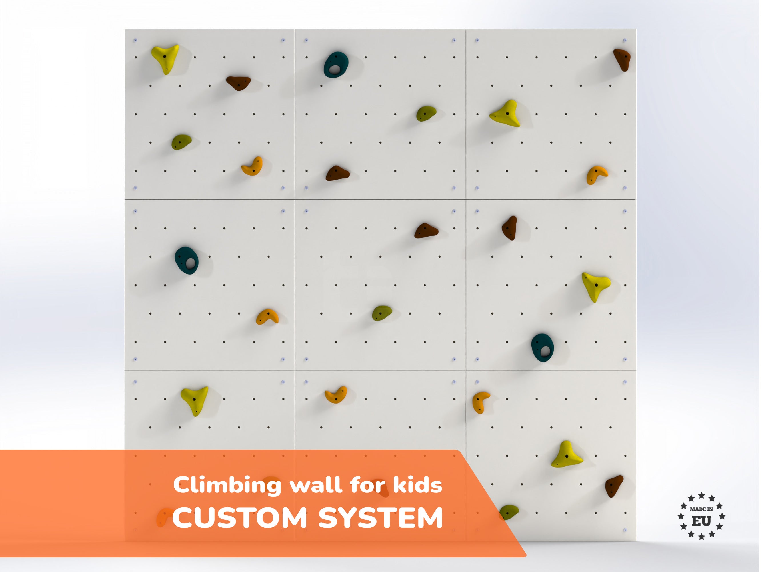 Custom Climbing Wall Panel Kit | DIY Rock Climbing Wall for Kids | Textured & Paintable | Home Gym, Playroom | 65cm x 65cm (25.6")