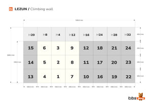 TetisWood wall planner supplied 650 mm panel numbering scheme